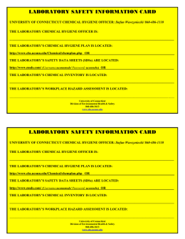 laboratory safety information card laboratory safety information card