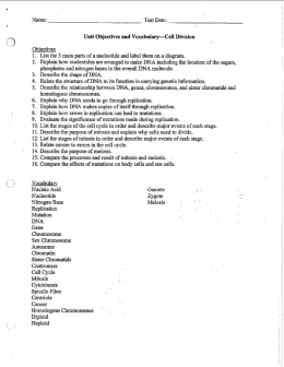 1. List the 3 main parts of a nucleotide and label