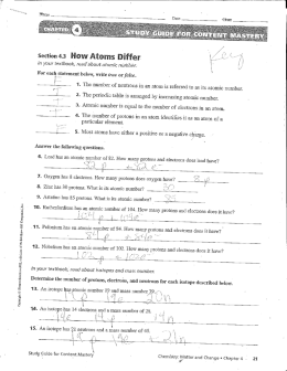 Section 4.3 . . . . . In your textbook,`read about atomic number