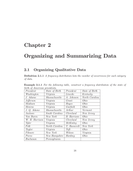 Chapter 2 Organizing and Summarizing Data