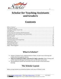 Scholar for Teaching Assistants and Graders Contents