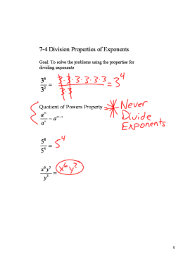 7-4 Division Properties of Exponents
