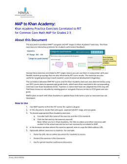 MAP to Khan Academy