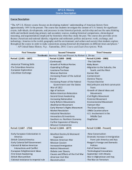 AP U.S. History Course Description