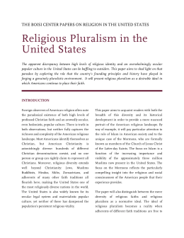 Religious Pluralism in the United States