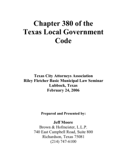 Chapter 380 of the Texas Local Government Code