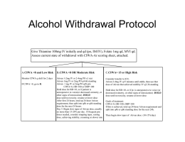 Alcohol Withdrawal Protocol