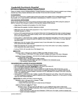 Alcohol Withdrawal Protocol Form