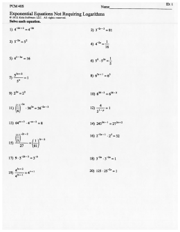 Exponential Equations Not Requiring Logarithms