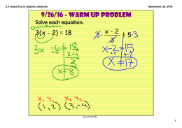 2.5 reasoning in algebra.notebook