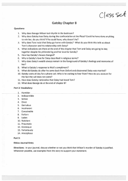 Page 1 Class Sof Gatsby Chapter 8 Cluestions: 1. Why does George