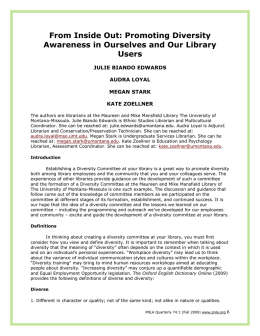 Promoting Diversity Awareness in Ourselves and Our