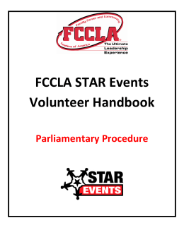 FCCLA STAR Events Volunteer Handbook