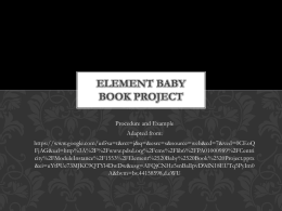 Element Baby Book Project - FIL8science