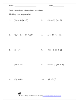 Multiplying Polynomials Five Pack