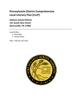 Literacy Plan - Solanco School District