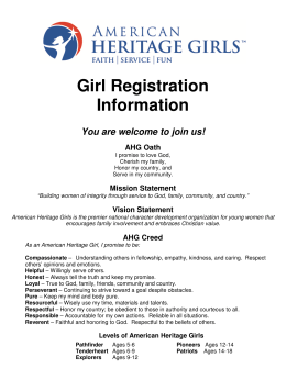 Girl Registration Information