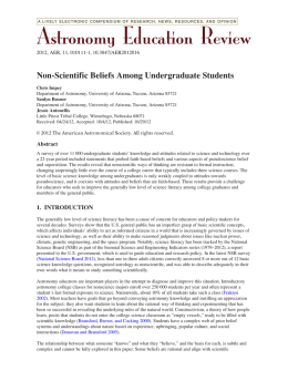 Non-Scientific Beliefs Among Undergraduate Students