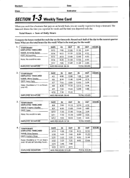 SECTION 1`3 Weekly Time Card
