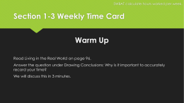 Section 1-3 Weekly Time Card