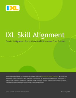 IXL Skill Alignment | enVisionMATH | Grade 3
