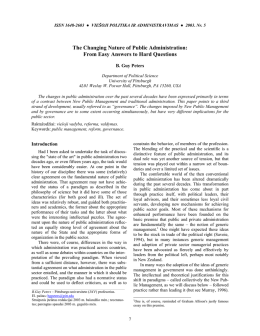 The Changing Nature of Public Administration: From Easy