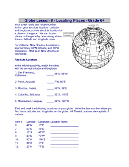 Globe Lesson 8 - Locating Places -Grade 6+ - 1