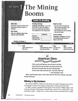 Page 1 * | The Mining - BOOmS Guide to Reading Main Idea