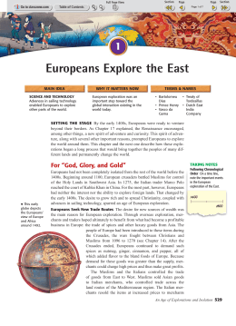Europeans Explore the East - Mr. O`Sullivan`s World of History