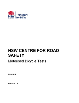 Motorised bicycle tests - NSW Centre for Road Safety