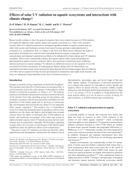 Effects of solar UV radiation on aquatic ecosystems and