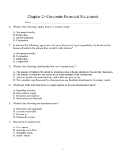 Chapter 2--Corporate Financial Statements