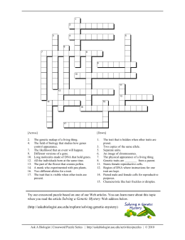 Ask A Biologist - Solving a Genetic Mystery | Genetics
