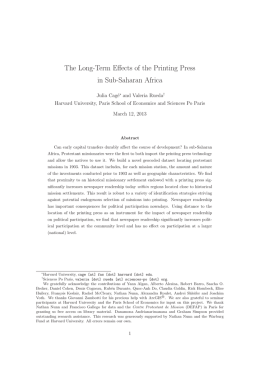 The Long-Term Effects of the Printing Press in Sub-Saharan