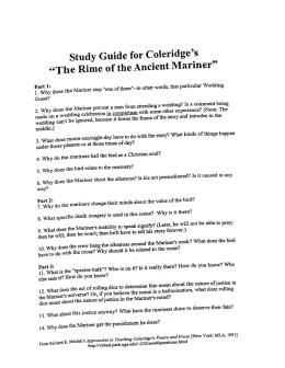 Rime of the Ancient Mariner Study Guide