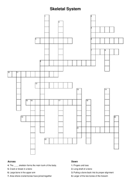 Skeletal System - Crossword Labs