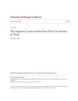 The Supreme Court and the New Deal: An Answer to Texas