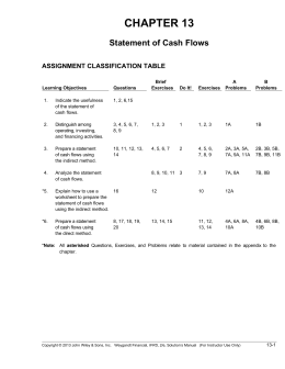 CHAPTER 13 Statement of Cash Flows