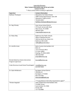 Internship Directory Note: Contact information may not be up to date