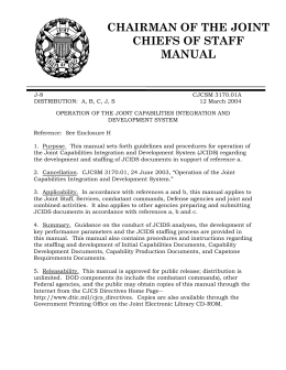 CJCSM 3170.01A: Operation of the Joint Capabilities