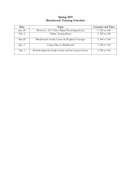 Blackboard Faculty Training Schedule