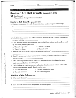 Section 10-1 Cell Growth (pages 241-243)
