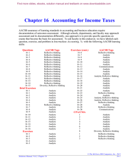 Chapter 16 Accounting for Income Taxes