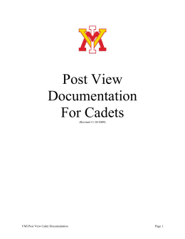 Post View Documentation - Virginia Military Institute