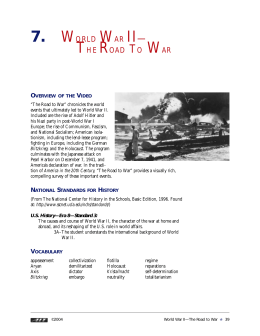 7. WORLD WAR II— THE ROAD TO WAR