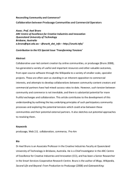 Reconciling Community and Commerce? Collaboration