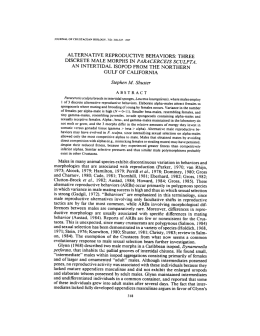 ALTERNATIVE REPRODUCTIVE BEHAVIORS: THREE DISCRETE