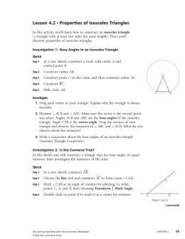Lesson 4.2 • Properties of Isosceles Triangles