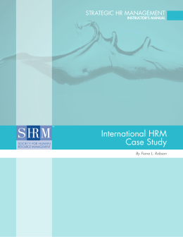 International HRM Case Study - Society for Human Resource