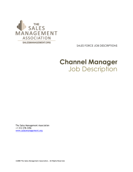 Channel Manager Job Description
